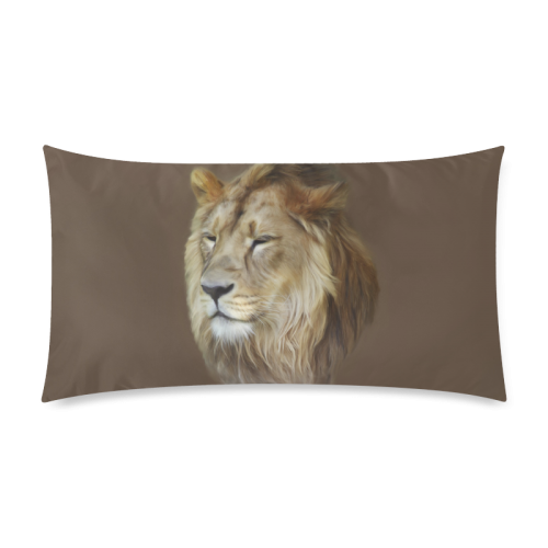 A magnificent painting Lion portrait Custom Rectangle Pillow Case 20"x36" (one side)