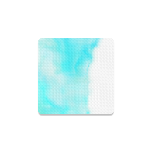 blue - turquoise bright watercolor abstract Square Coaster