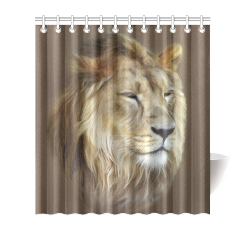 A magnificent painting Lion portrait Shower Curtain 66"x72"