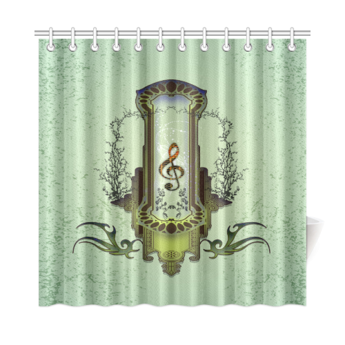 Clef on decorative button Shower Curtain 72"x72"