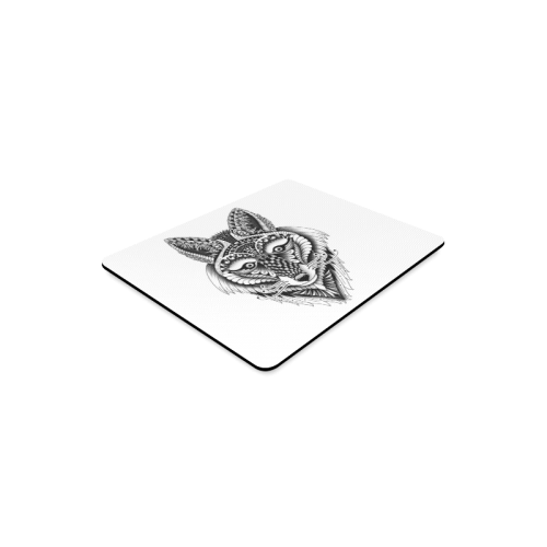 Foxy Wolf ornate animal drawing Rectangle Mousepad