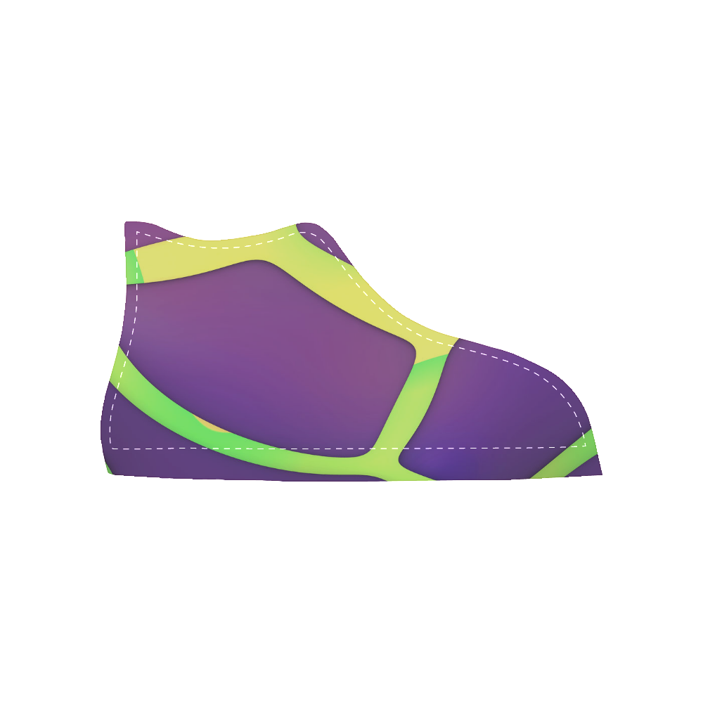 Eggplant (Black Trim) Women's High Top Canvas Shoes (Model 002) ID