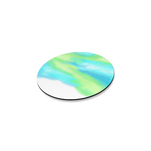blue green water color abstract art Round Coaster