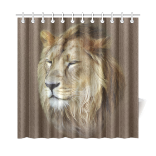 A magnificent painting Lion portrait Shower Curtain 72"x72"