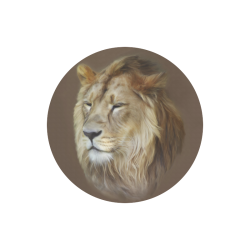 A magnificent painting Lion portrait Round Mousepad