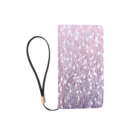 pink purple ombre feather pattern white Men's Clutch Purse （Model 1638）