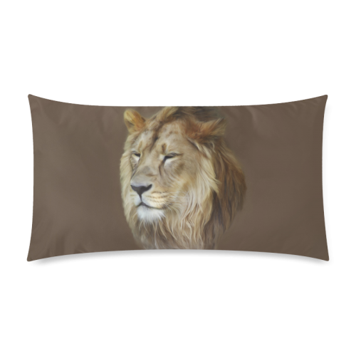 A magnificent painting Lion portrait Rectangle Pillow Case 20"x36"(Twin Sides)
