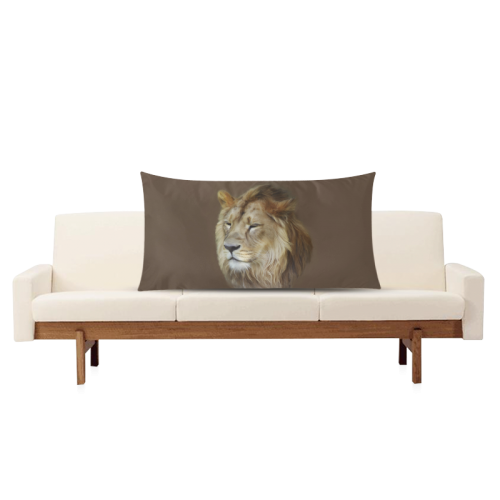 A magnificent painting Lion portrait Rectangle Pillow Case 20"x36"(Twin Sides)