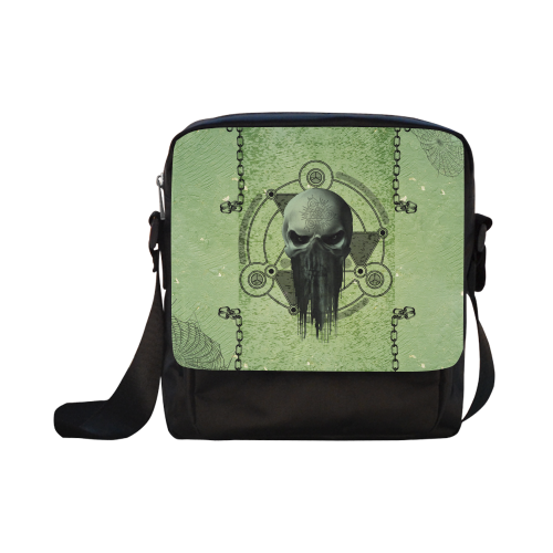 Green skull Crossbody Nylon Bags (Model 1633)