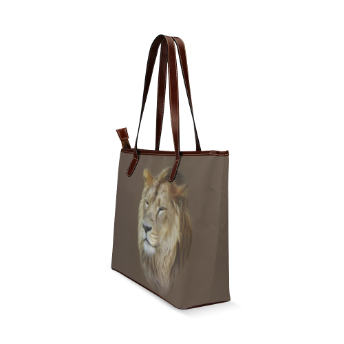A magnificent painting Lion portrait Shoulder Tote Bag (Model 1646)