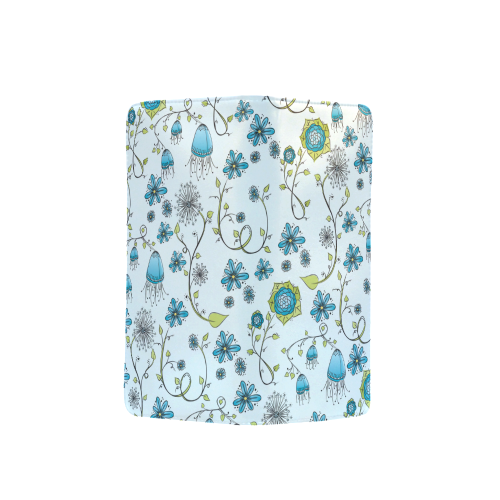 blue fantasy doodle flower pattern Men's Clutch Purse （Model 1638）