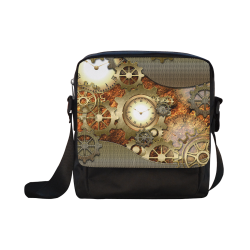 Steampunk, golden design Crossbody Nylon Bags (Model 1633)