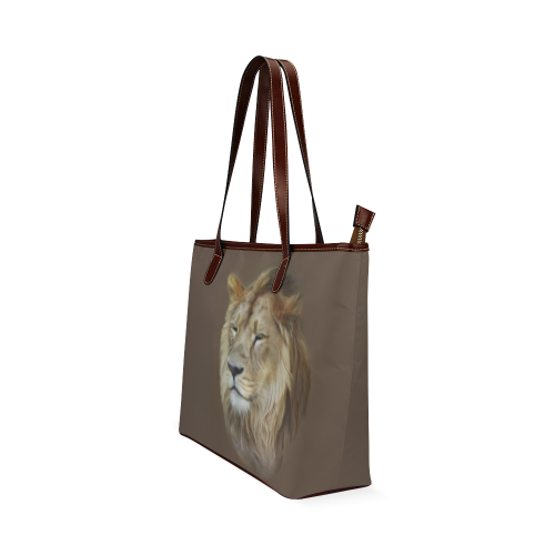 A magnificent painting Lion portrait Shoulder Tote Bag (Model 1646)