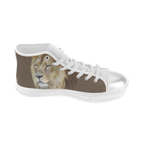 A magnificent painting Lion portrait Women's Classic High Top Canvas Shoes (Model 017)