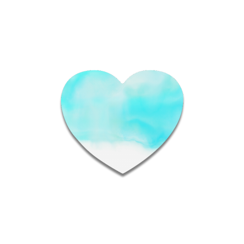 blue - turquoise bright watercolor abstract Heart Coaster