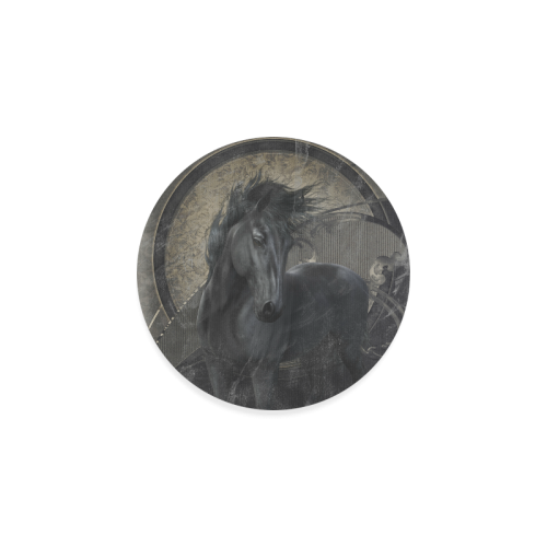 Gothic Friesian Horse Round Coaster