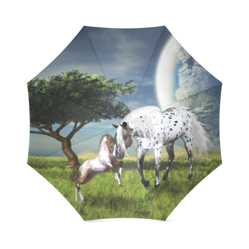 Horses Love Forever Foldable Umbrella (Model U01)