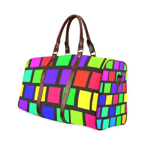 colorful checkered Waterproof Travel Bag/Small (Model 1639)