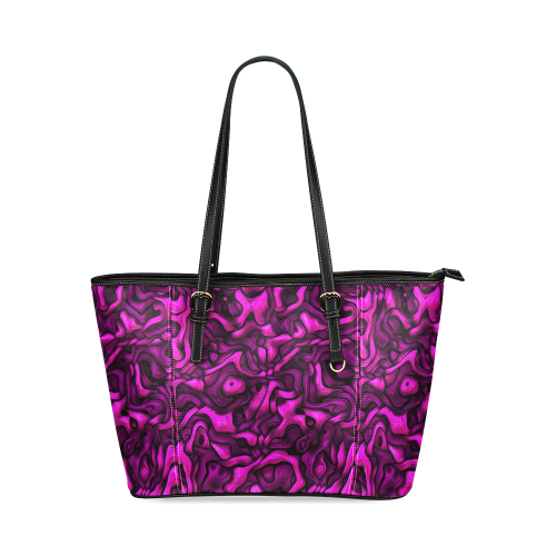 tangled pink Leather Tote Bag/Large (Model 1640)