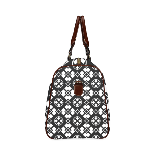 black and white Pattern 3416 Waterproof Travel Bag/Small (Model 1639)