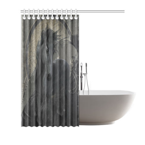 Gothic Friesian Horse Shower Curtain 66"x72"