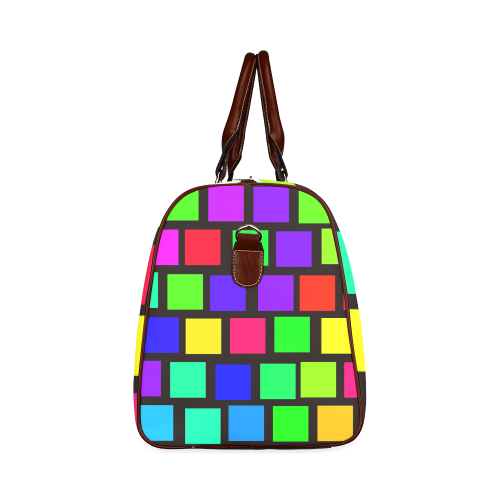 colorful checkered Waterproof Travel Bag/Small (Model 1639)