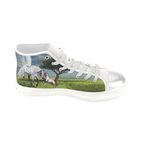 Horses Love Forever Women's Classic High Top Canvas Shoes (Model 017)