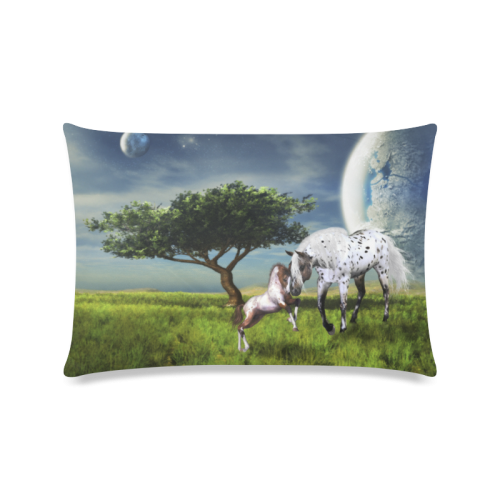 Horses Love Forever Custom Zippered Pillow Case 16"x24"(Twin Sides)
