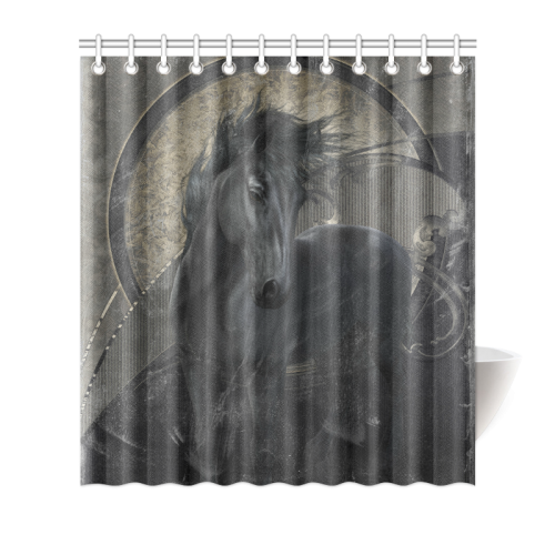 Gothic Friesian Horse Shower Curtain 66"x72"