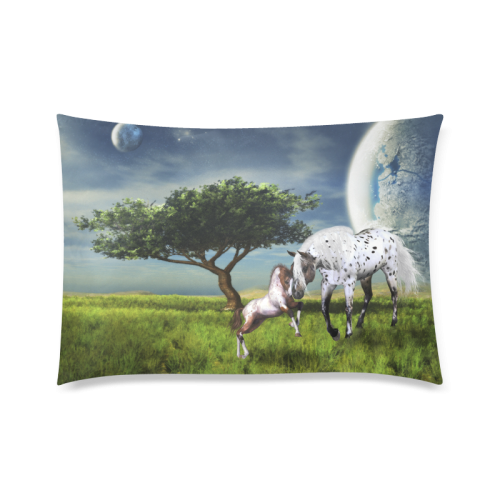 Horses Love Forever Custom Zippered Pillow Case 20"x30"(Twin Sides)