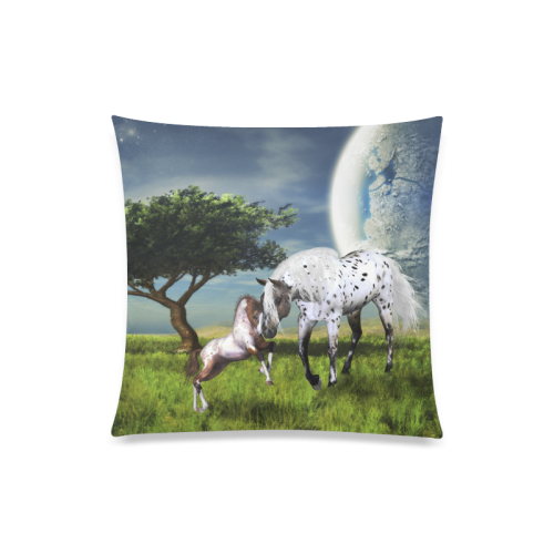 Horses Love Forever Custom Zippered Pillow Case 20"x20"(One Side)