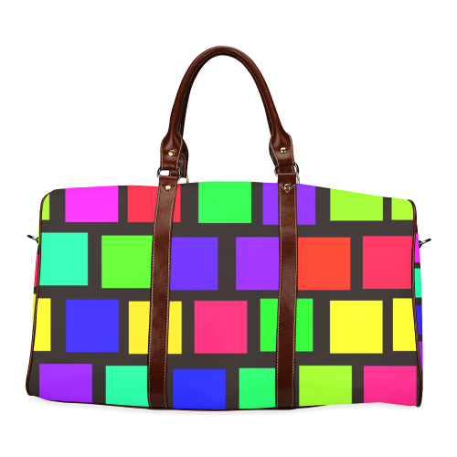 colorful checkered Waterproof Travel Bag/Small (Model 1639)