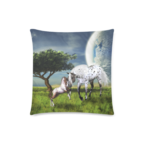 Horses Love Forever Custom Zippered Pillow Case 18"x18" (one side)