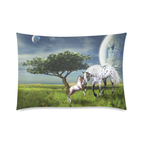 Horses Love Forever Custom Zippered Pillow Case 20"x30"(Twin Sides)