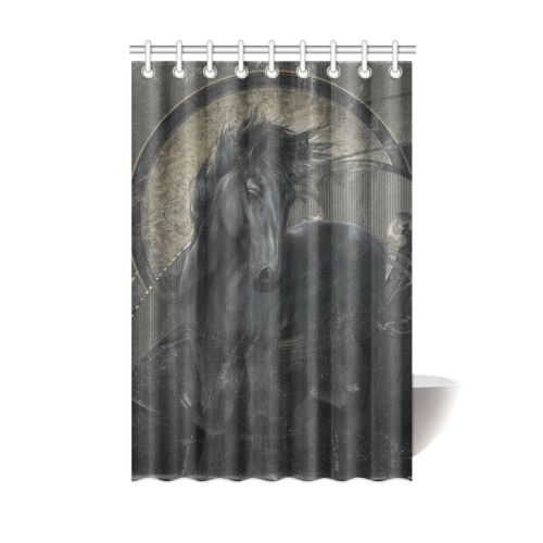 Gothic Friesian Horse Shower Curtain 48"x72"