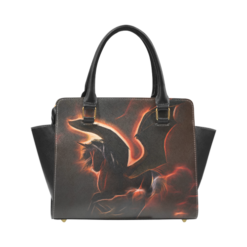 Wonderful dark unicorn Rivet Shoulder Handbag (Model 1645)