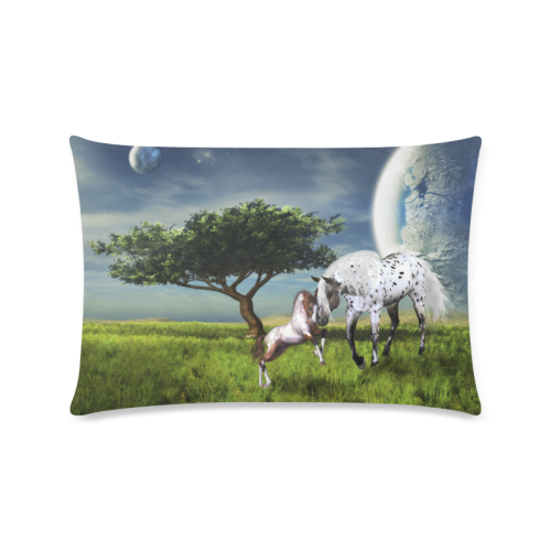 Horses Love Forever Custom Rectangle Pillow Case 16"x24" (one side)