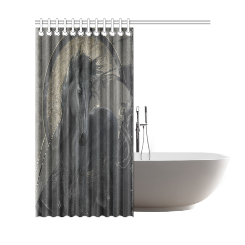 Gothic Friesian Horse Shower Curtain 69"x72"