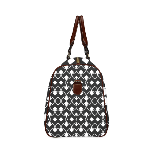 black and white Pattern 4416 Waterproof Travel Bag/Small (Model 1639)