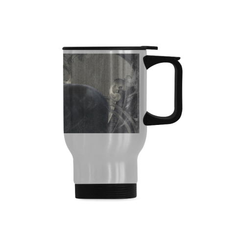 Gothic Friesian Horse Travel Mug (Silver) (14 Oz)