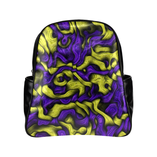 tangled blue Multi-Pockets Backpack (Model 1636)