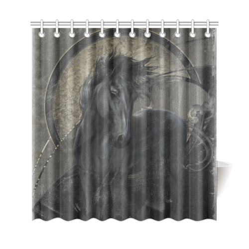 Gothic Friesian Horse Shower Curtain 69"x72"
