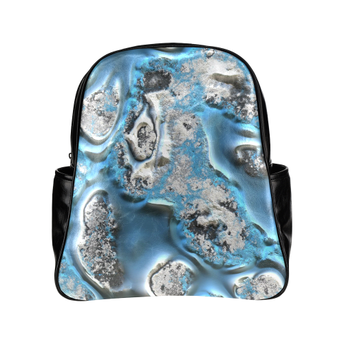 metal art 11, blue Multi-Pockets Backpack (Model 1636)