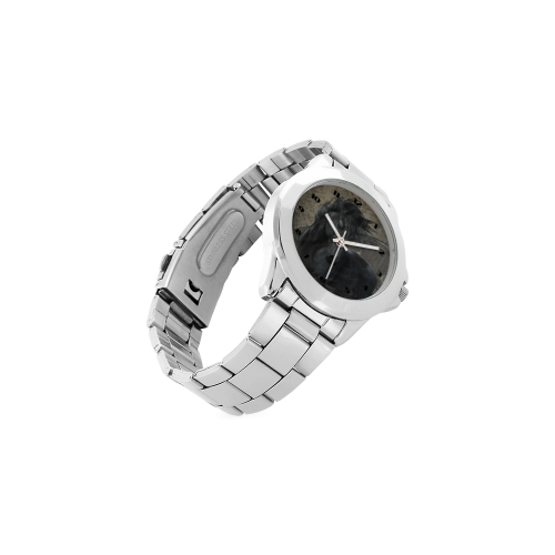 Gothic Friesian Horse Unisex Stainless Steel Watch(Model 103)