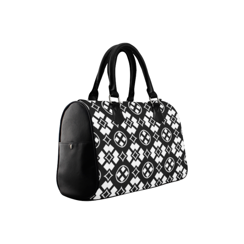 black and white Pattern 3416 Boston Handbag (Model 1621)