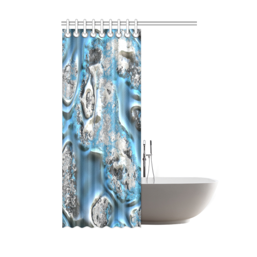 metal art 11, blue Shower Curtain 48"x72"