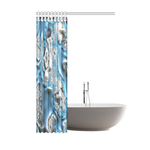 metal art 11, blue Shower Curtain 48"x72"