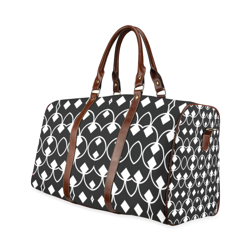 black and white Pattern 4416 Waterproof Travel Bag/Small (Model 1639)