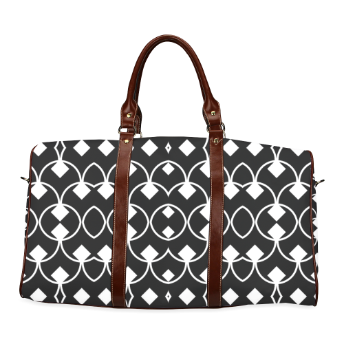 black and white Pattern 4416 Waterproof Travel Bag/Small (Model 1639)