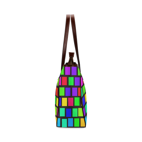 colorful checkered Classic Tote Bag (Model 1644)